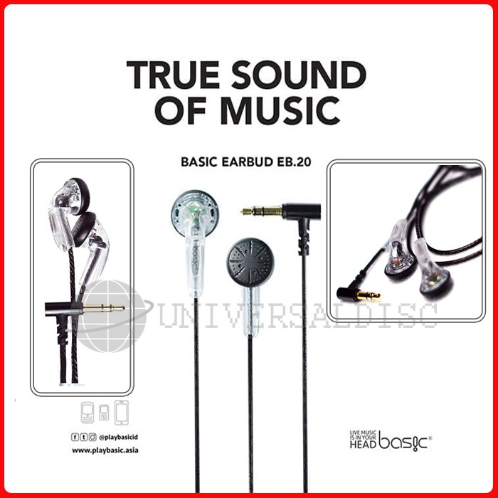 Basic Earbud Earphone EB-20 Original - Earphone Basic - Headset Basic