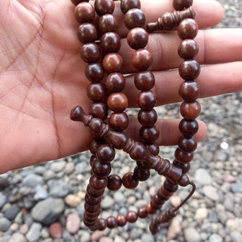 tasbih stigi laut asli  10mm tasbih kayu bertuah tasbih kayu stigi laut