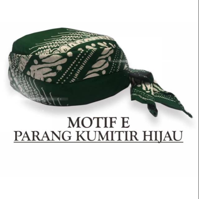 Peci Batik Jogokariyan Ori Udeng Songkok Kopiyah Kain Batik Jogja Motif Parang Kumitir Hijau
