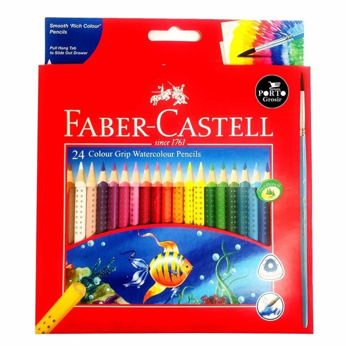 

Faber Castell Watercolour 24 Water Color Grip Pensil Warna Anak TK