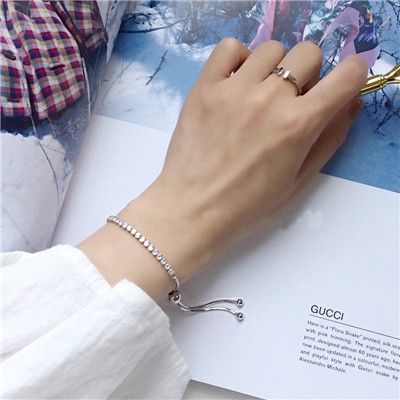 Gelang Wanita Model Korea Simple Clover Kristal untuk Hadiah-#8