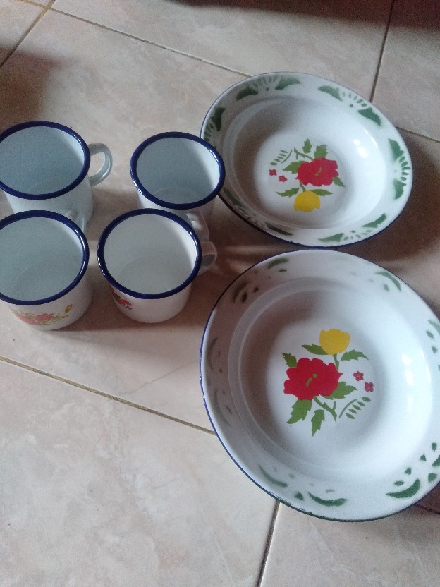 Cangkir Enamel Bunga 7 Cm/cangkir Seng Kaleng Jadul/blirik Blurik/gelas Souvernir *bunga*