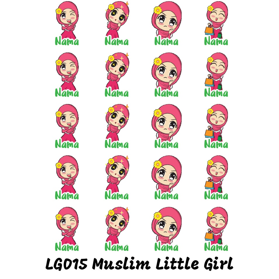 

Sticker Nama Cutting Label Waterproof Tahan Air Little Girl 15 (LG015)