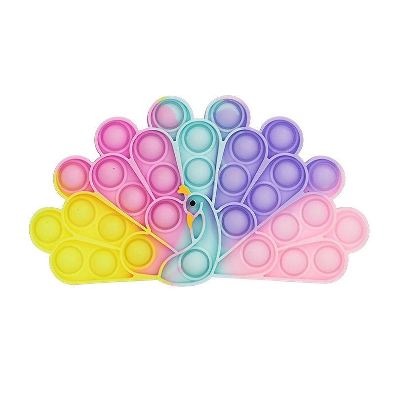 POP IT MURAH RAINBOW  fidget push Pop It Fidget Toy Push mainan anak-Merak