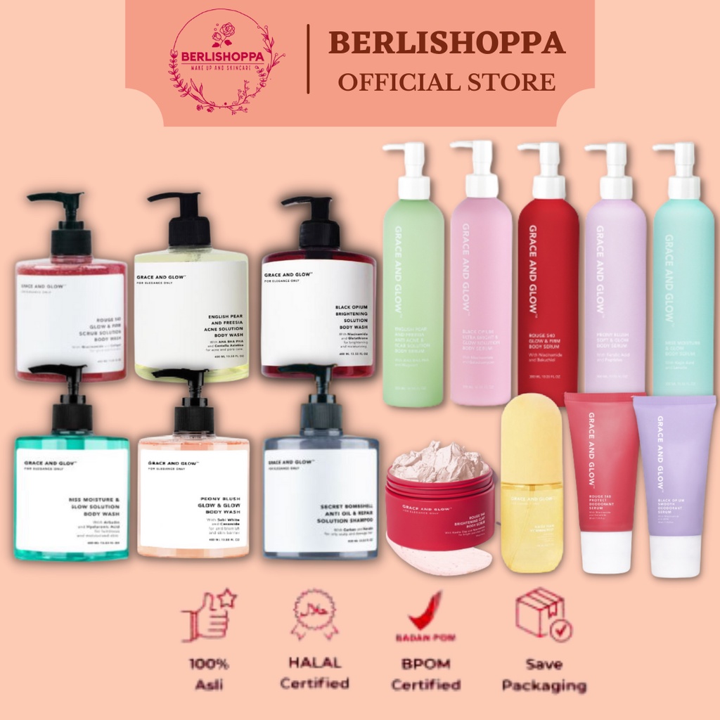 Jual GRACE & GLOW BODY WASH BLACK OPIUM BRIGHTENING BODY WASH / ENGLISH