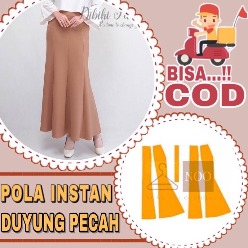 BISA COD✔️ Pola instan rok duyung pecah - Pola jiplak rok duyung - Pola jahit rok duyung sudah berka