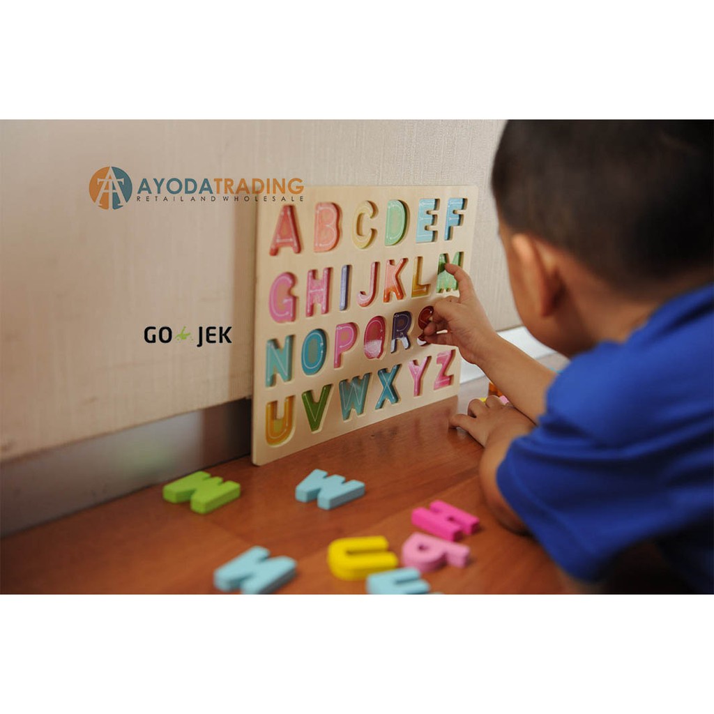 Chunky Alphabet Puzzle Alfabet Balok Mainan Edukasi Edukatif