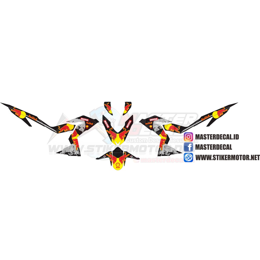 Decal Stiker Motor Supra GTR RedBull Grade B & A