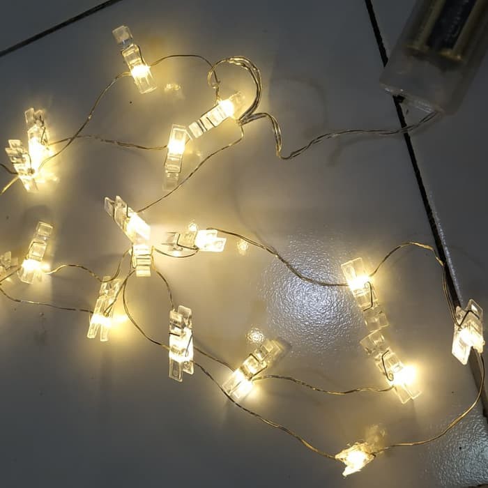 lampu LED Motif klip Foto wire String led motif paper clip