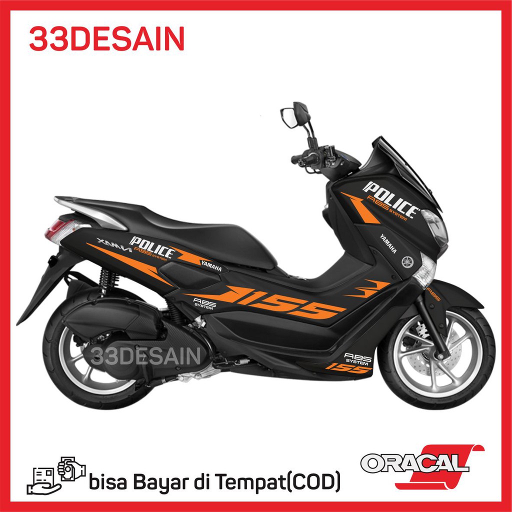 Aksesoris Motor Cutting Stiker 47 Yamaha Nmax Abu Abu Orange