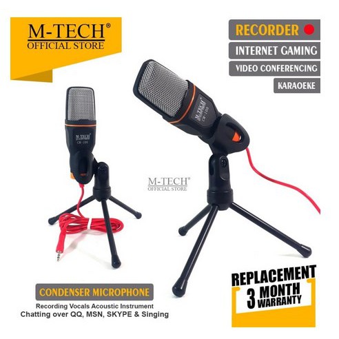 ITSTORE Microphone Condendser M-TECH CM-100 Recorder Live Streaming / Microphone PL-2454 Condendser