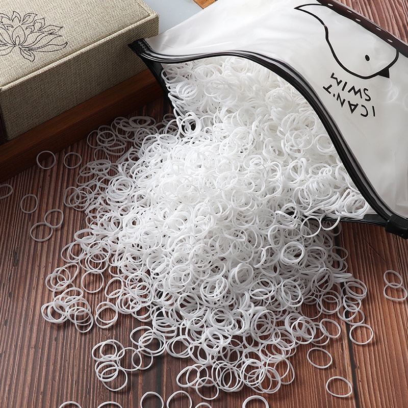 2022 1000pcs / Set Karet Rambut Elastis Bahan Nilon Untuk Aksesoris Anak Perempuan