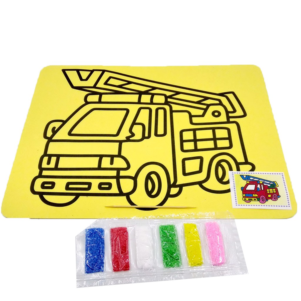 Set 3pcs Mewarnai Pasir Lukis 20.5x15 cm Uk. Besar Mainan Edukasi Anak