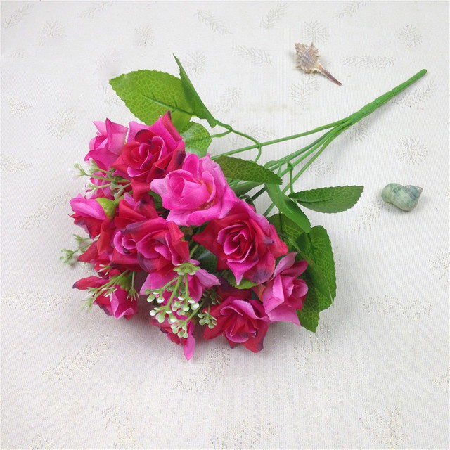 COD BUNGA MAWAR KOREA BUNGA TANGKAI PLASTIK BUNGA ARTIFISIAL BUNGA PAJANGAN BUNGA HIASAN BT9010-ROSE