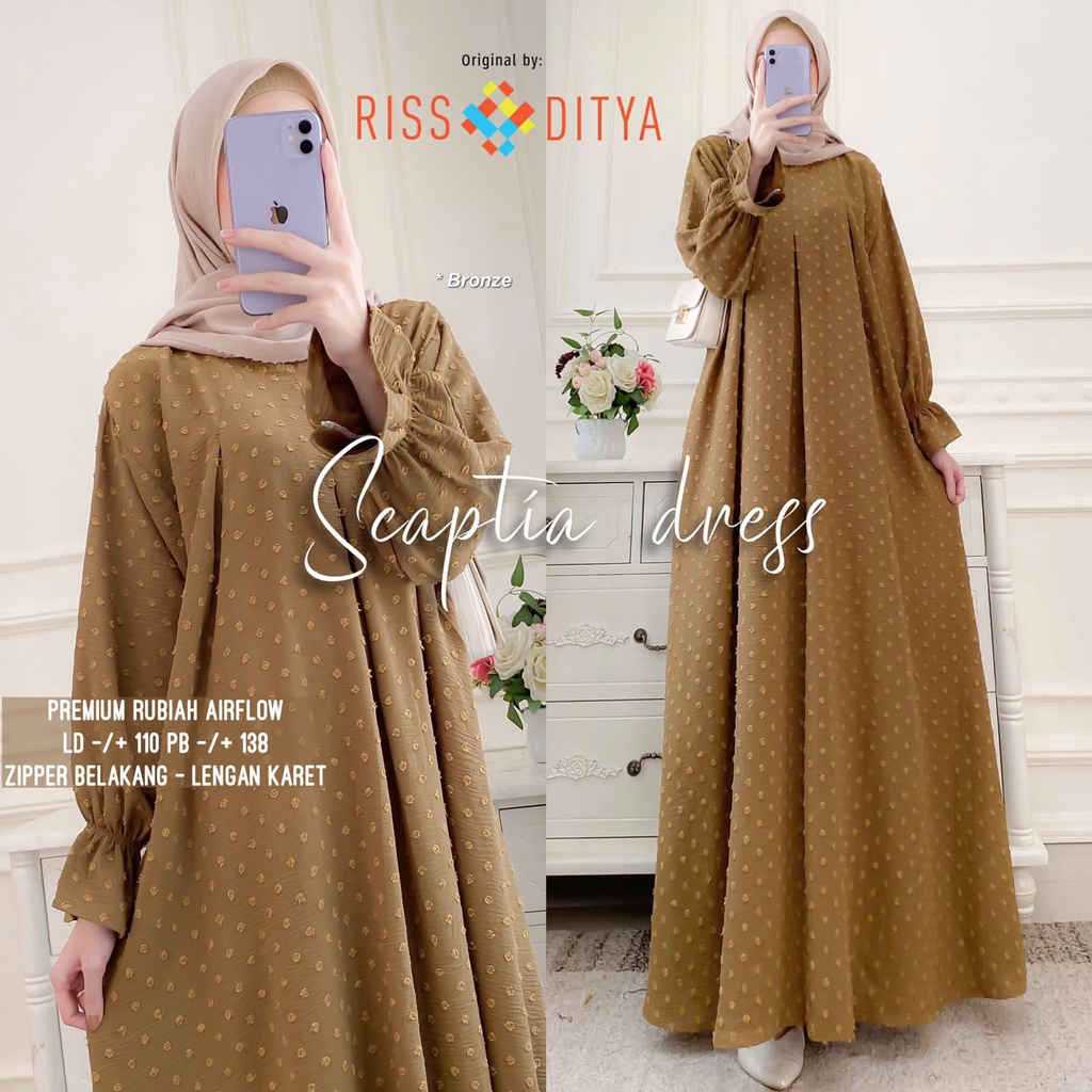 SCAPTIA DRESS GAMIS RUBIAH CRINKLE ORI RSD