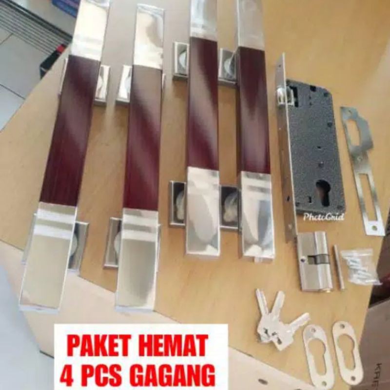 Pket komplit murah kunci pintu kupu2 termurah 4pcs pH stanlis + kunci pelor set promo sale