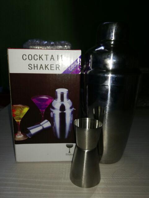 Shuma | Shaker Cocktail Pengocok Minuman Bar Barista | Stainless Steel 550 Ml | Free 5 Ebook