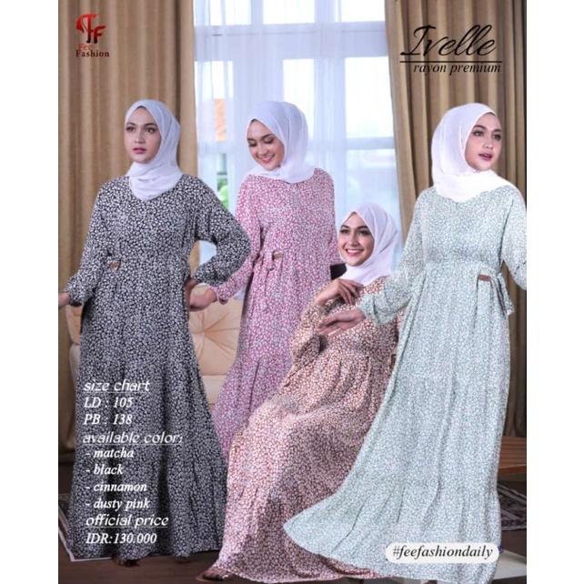 ivelle dress by Fee fashion Ori // gamis rayon adem
