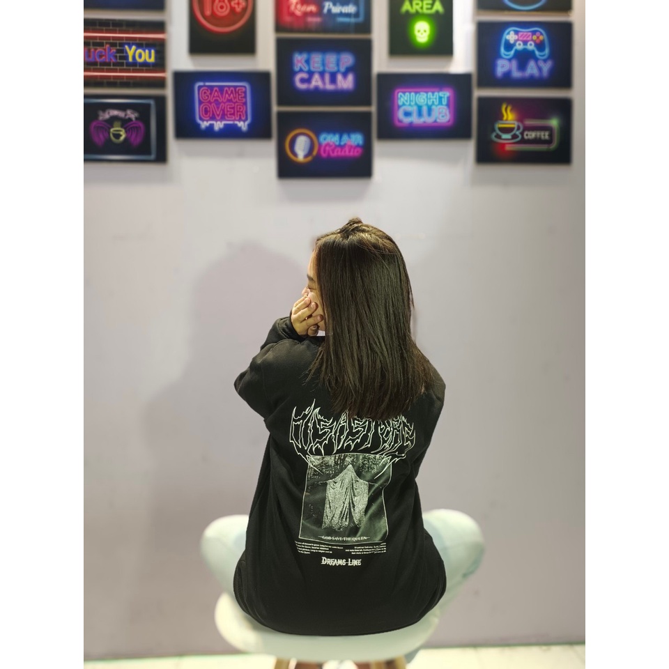 Crewneck Pria Wanita / Sweatshirt Aestethic / Sweater Rajut Black Motif Simpel Pria dan Wanita Premium Quality