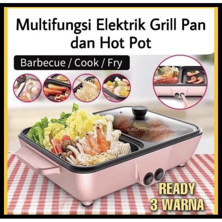 Panci Hotpot Bbq 2In1 - 2In1 Electric Grill Pan Dan Hotpot
