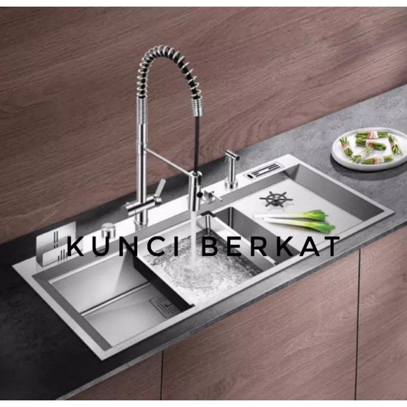 Kitchen Sink/Bak Cuci Piring/2 lubang 1 sayap/2 bowl/Minimalis