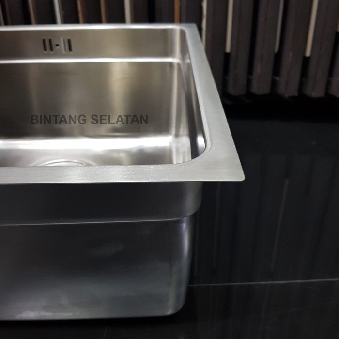 KITCHEN SINK BAK CUCI PIRING STAINLESS 440x440x200 COSMIC QUARTE 45