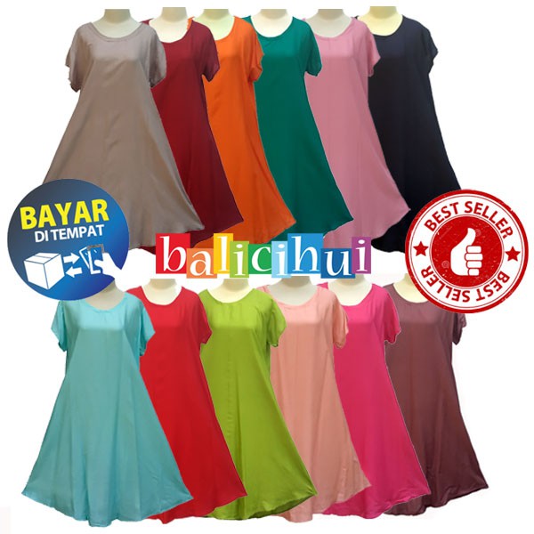 BALICIHUI DASTER PAYUNG BALI DRESS BALI POLOS JUMBO FIT TO XL