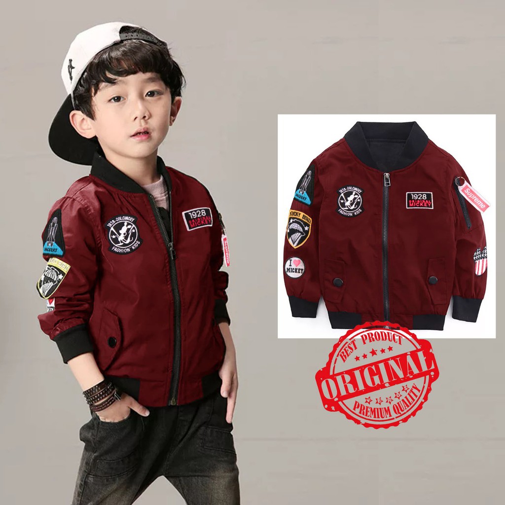 PP.JHOSE/KIDS BOMBER MICKEY PREMIUM/JAKET BOMBER ANAK KEREN/JAKET BOMBER TERBARU