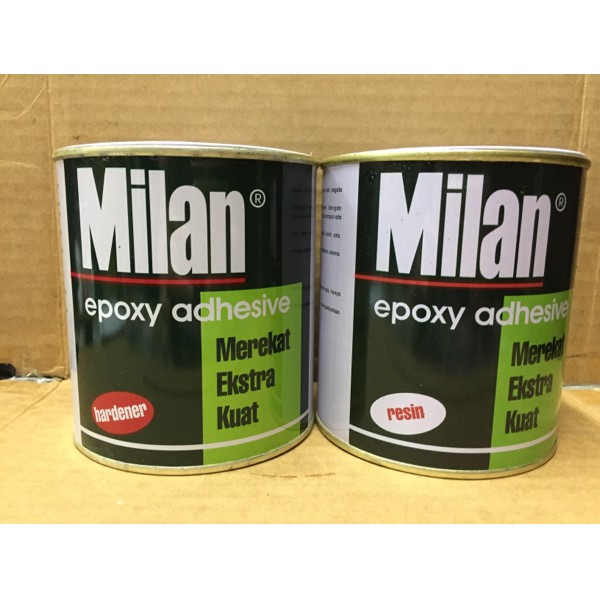 

lem epoxy MILAN(resin+hardener) kemasan 1 set 700gram