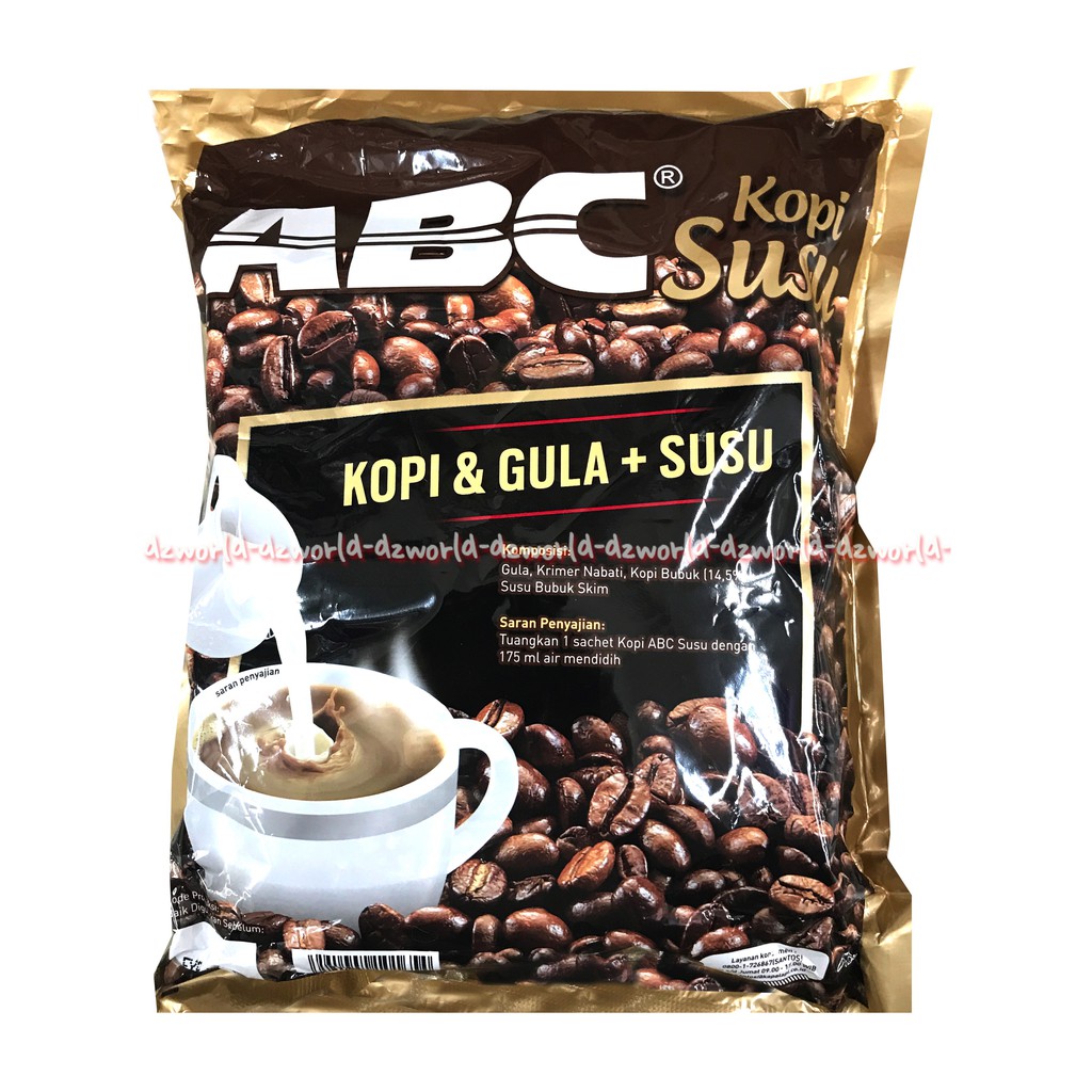 Kopi ABC Susu Kopi Isi 20 Sachet kopi gula yang khas dan krimer nabati yang nikmat bebas kolesterol