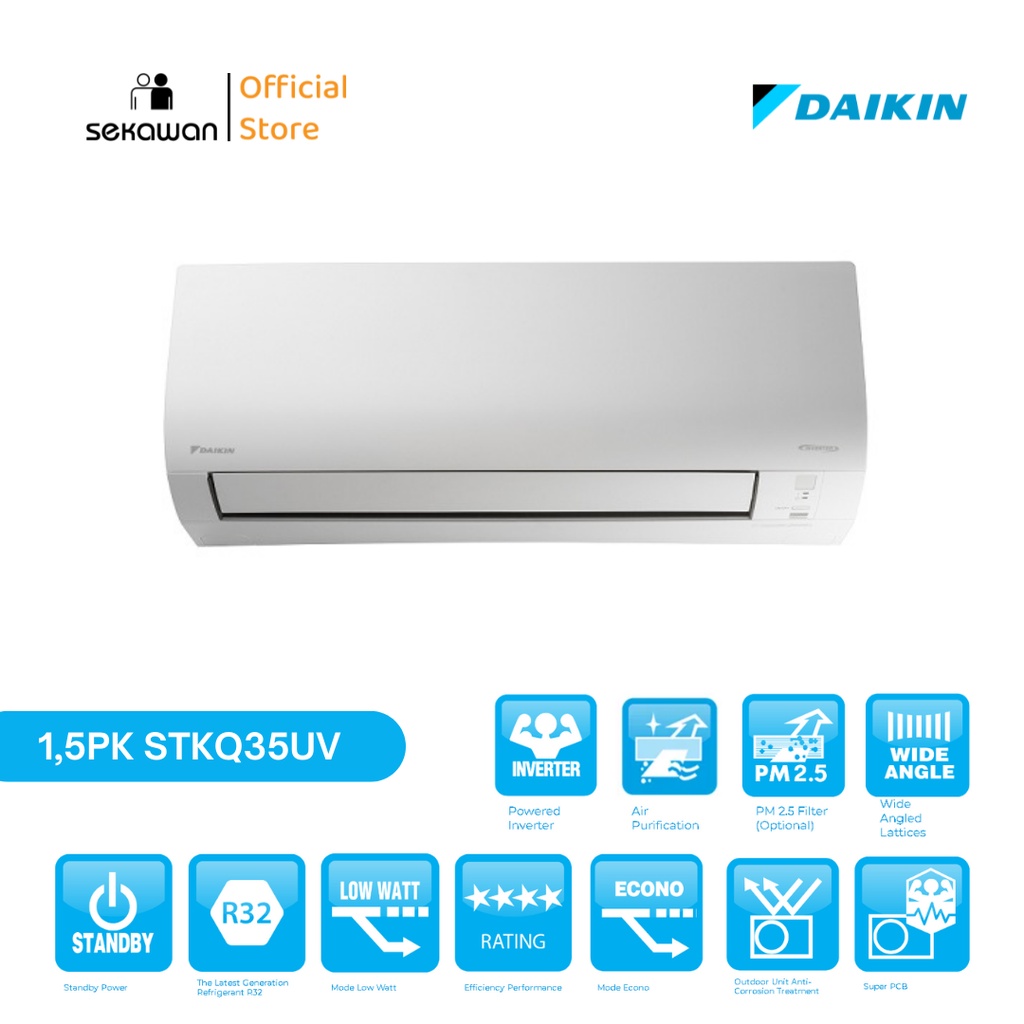 AC DAIKIN STKQ35UV Flash Inverter 1.5PK Thailand