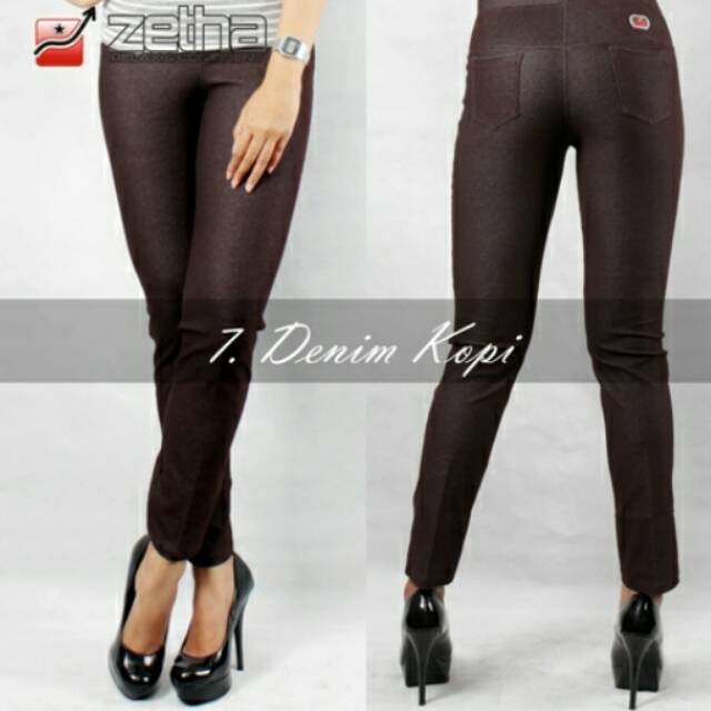 Celana Zetha Denim Warna Kopi