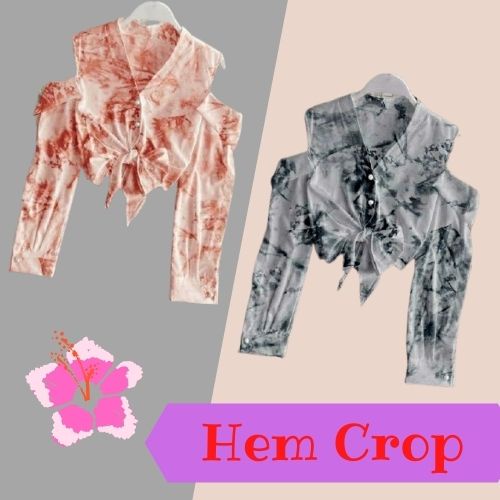 Baju Hem Crop Albany Atasan Wanita Remaja Kekinian Modern Trend Terbaru 2021 Bahan Rayon LD102 Fit L