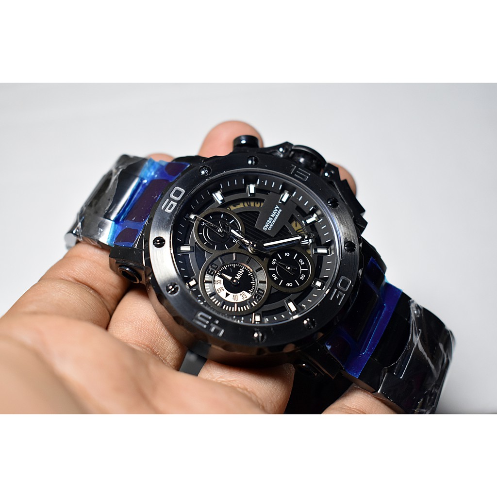 Jam tangan Swiss Navy cowok pria HC 8932 model AC9205 Black Original