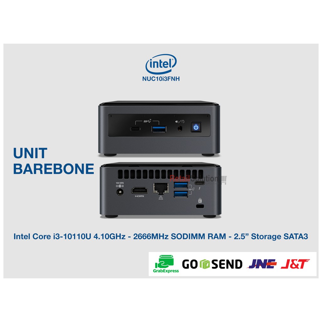 Intel NUC10i3FNH Core i3-1011U 4.10GHz - Barebone Mini PC Kit