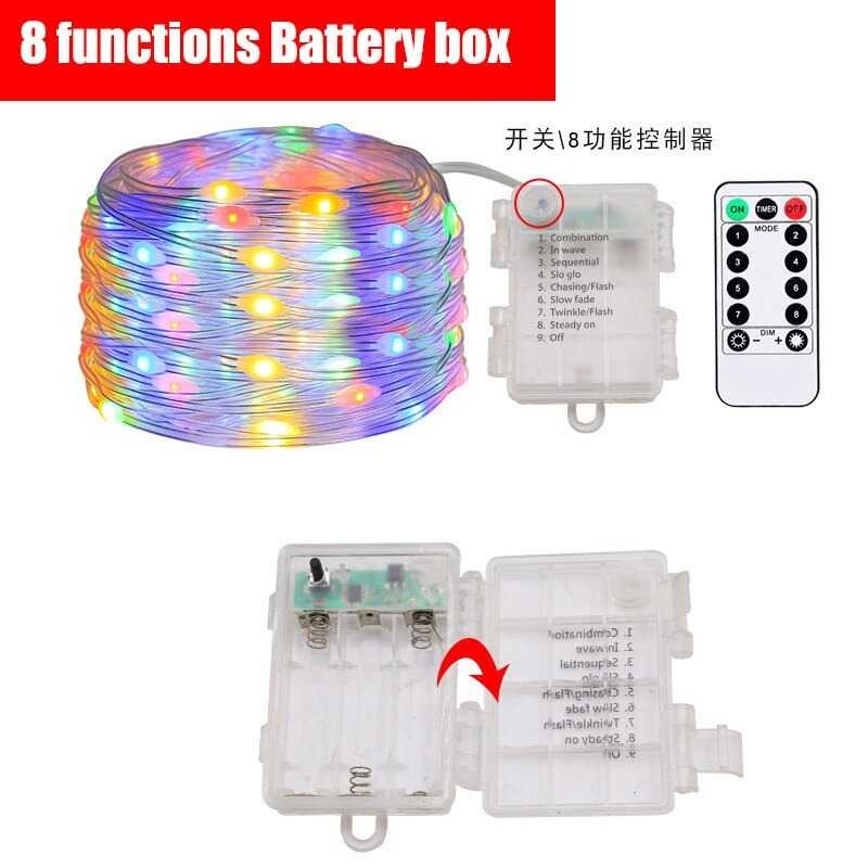 Lampu Hias String Dekorasi Taman 100 LED 10 Meter Remote Waterproof