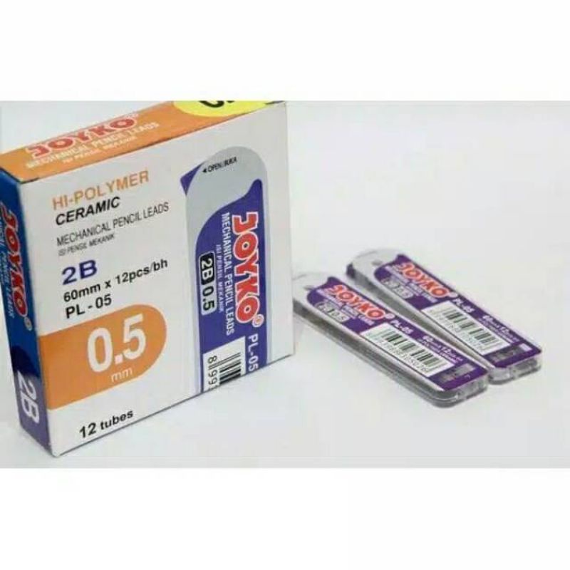 

Mechanical/Mekanikal Pencil/Pensil Leads Joyko 0.5mm 2B PL-05 (1Dus isi 12tubes)
