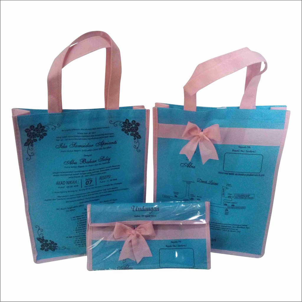 Undangan Pernikahan wedding Invitation Bag Undangan Tas Desain Rustic Berkualitas Harga Terjangkau