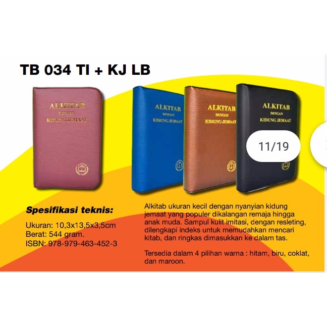 Alkitab Ukuran Kecil dengan Kidung Jemaat