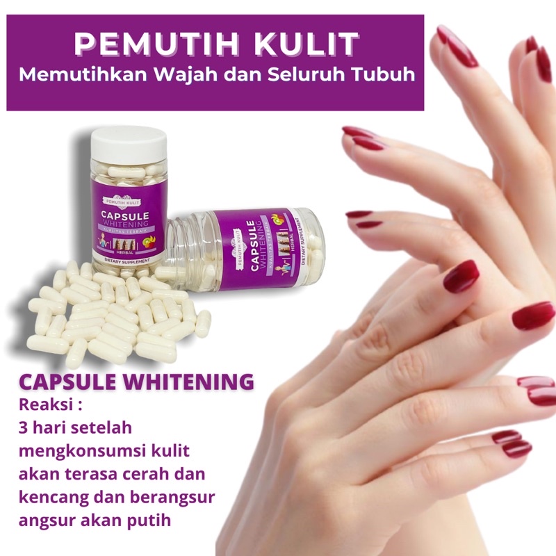 KAPSUL PEMUTIH KULIT | CAPSULE WHITENING | PEMUTIH KULIT BADAN DAN WAJAH | PEMUTIH BADAN