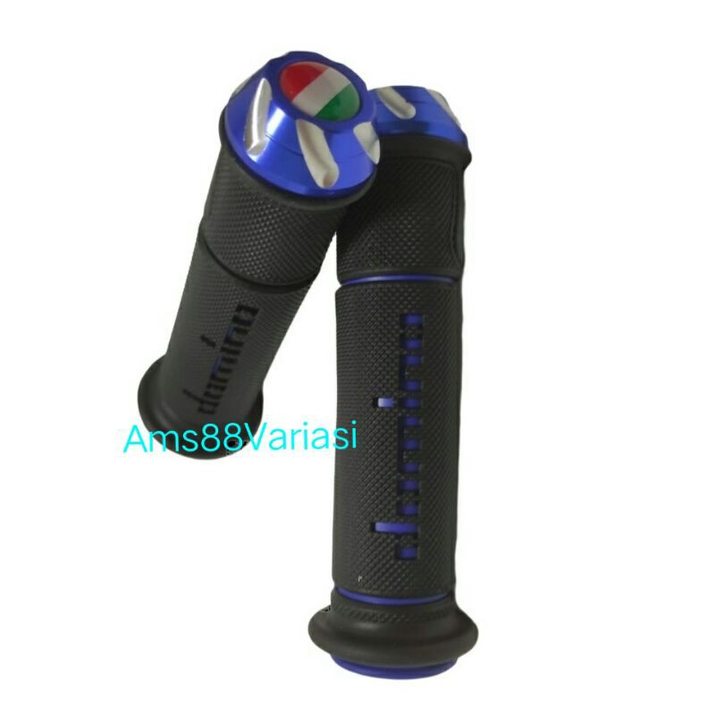 Handgrip Grip Domino Bintik Jalu CNC Stang /Hanfat motor Domino + plus Stang Full Cnc Motif Italy