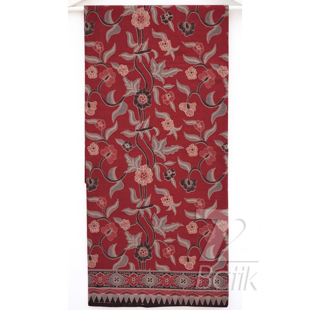 KAIN BATIK PREMIUM Bahan Katun Motif Kembang Warna Merah Maroon Maron Marun 726608 Cap 72 Jarik Jarit Samping Kebat Panjang Batik Katun Modern Premium Bahan Seragam Batik Pernikahan Kantor Keluarga Murah Kamen Jadi Batik Bali Lembaran