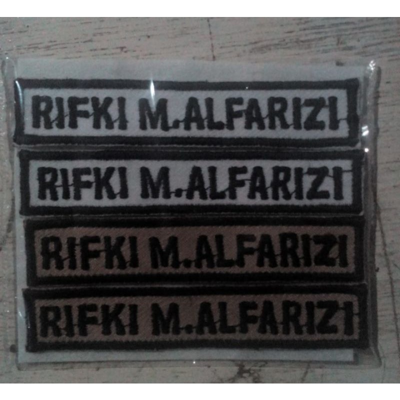 

bordir nama dada/name tag/papan nama/perlengkapansekolah