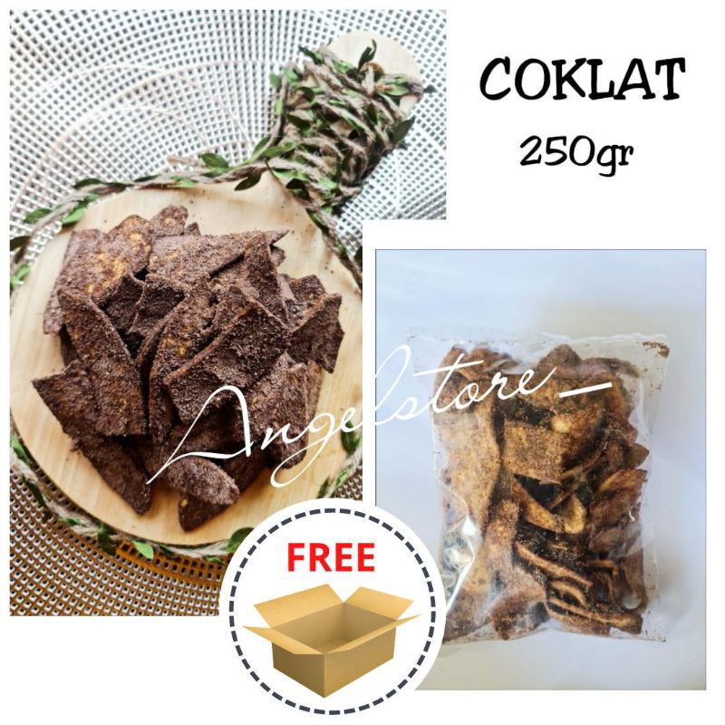 Keripik Pisang Kepok Coklat aneka rasa 250gr Asli Lampung. Keripik Pisang Kepok Asli Lampung