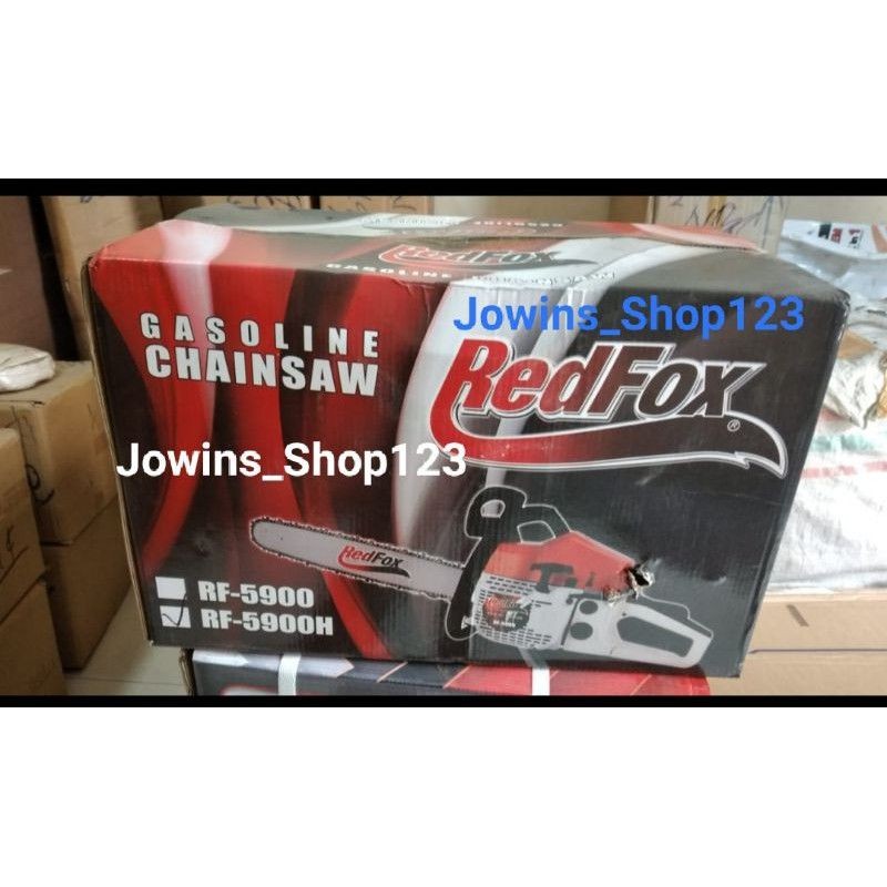 Mesin Chainsawhainsaw Redfox RF 5900H Bar Baja 22inci Mesin Gergaji Kayu