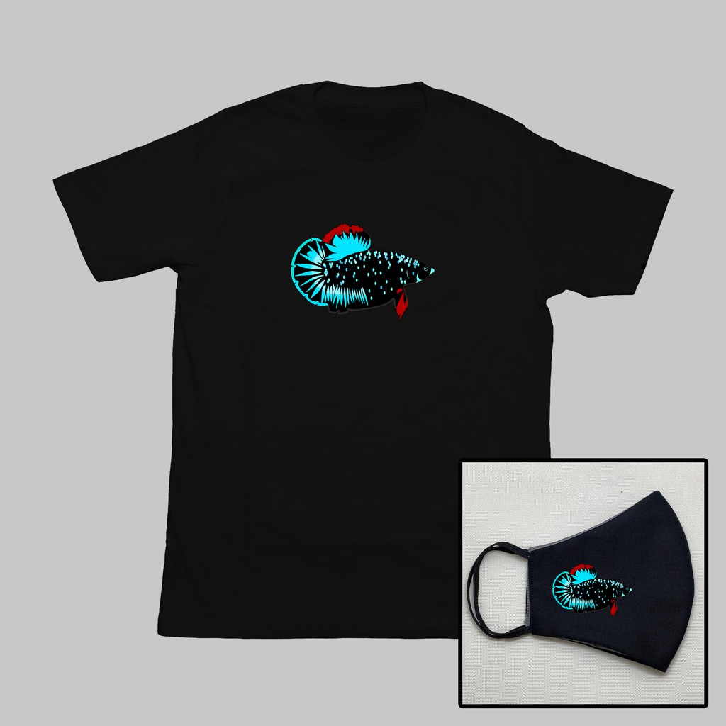 Kaos Masker Cupang Betta Fish "Avatar" (Dewasa & Anak)