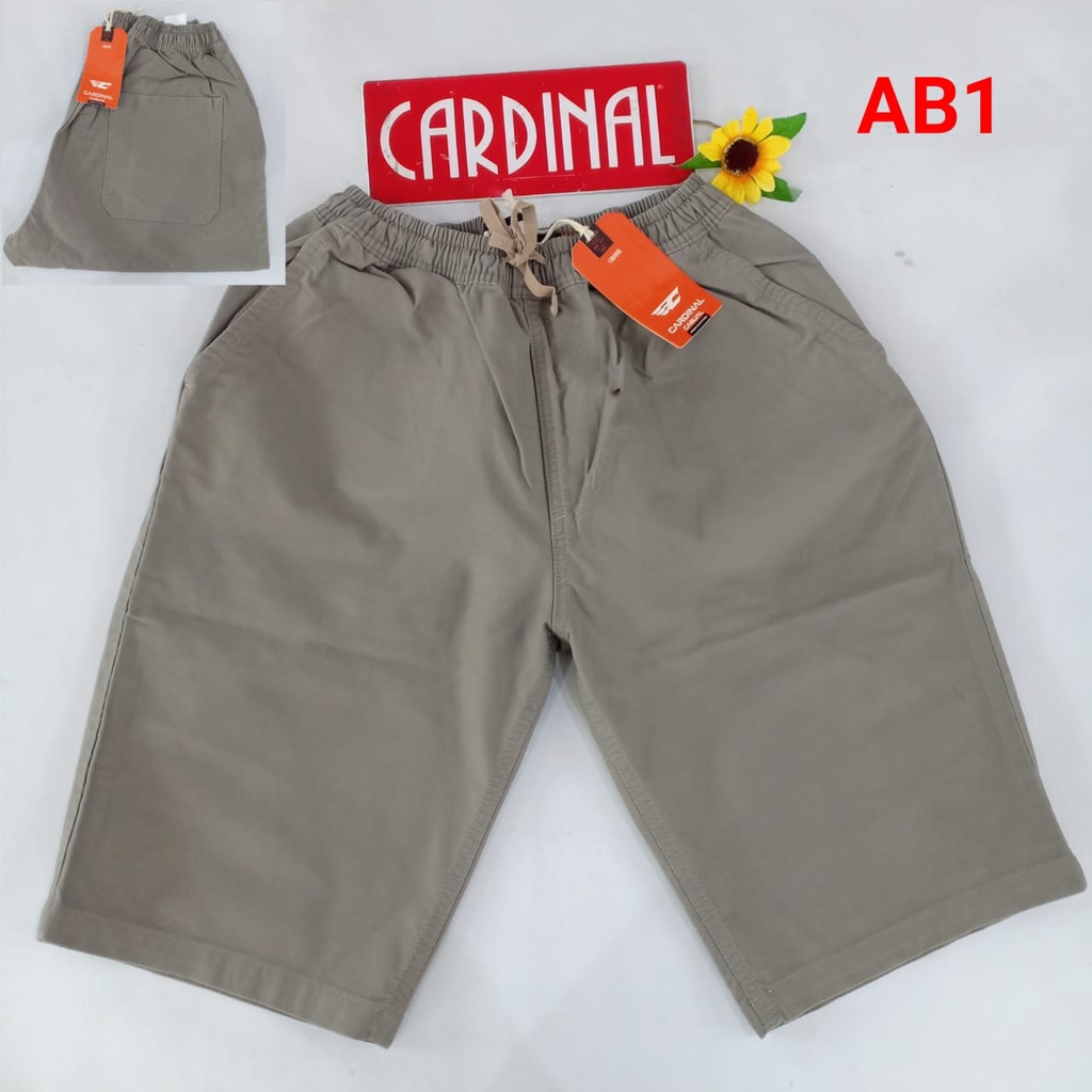 BB M-L CARDINAL CELANA PENDEK KARET KOLOR Katun Casual Soft Jeans Murah Bagus Santai Original