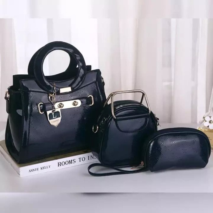 Tas Wanita Import Alexia Lenore Glossy 3in1