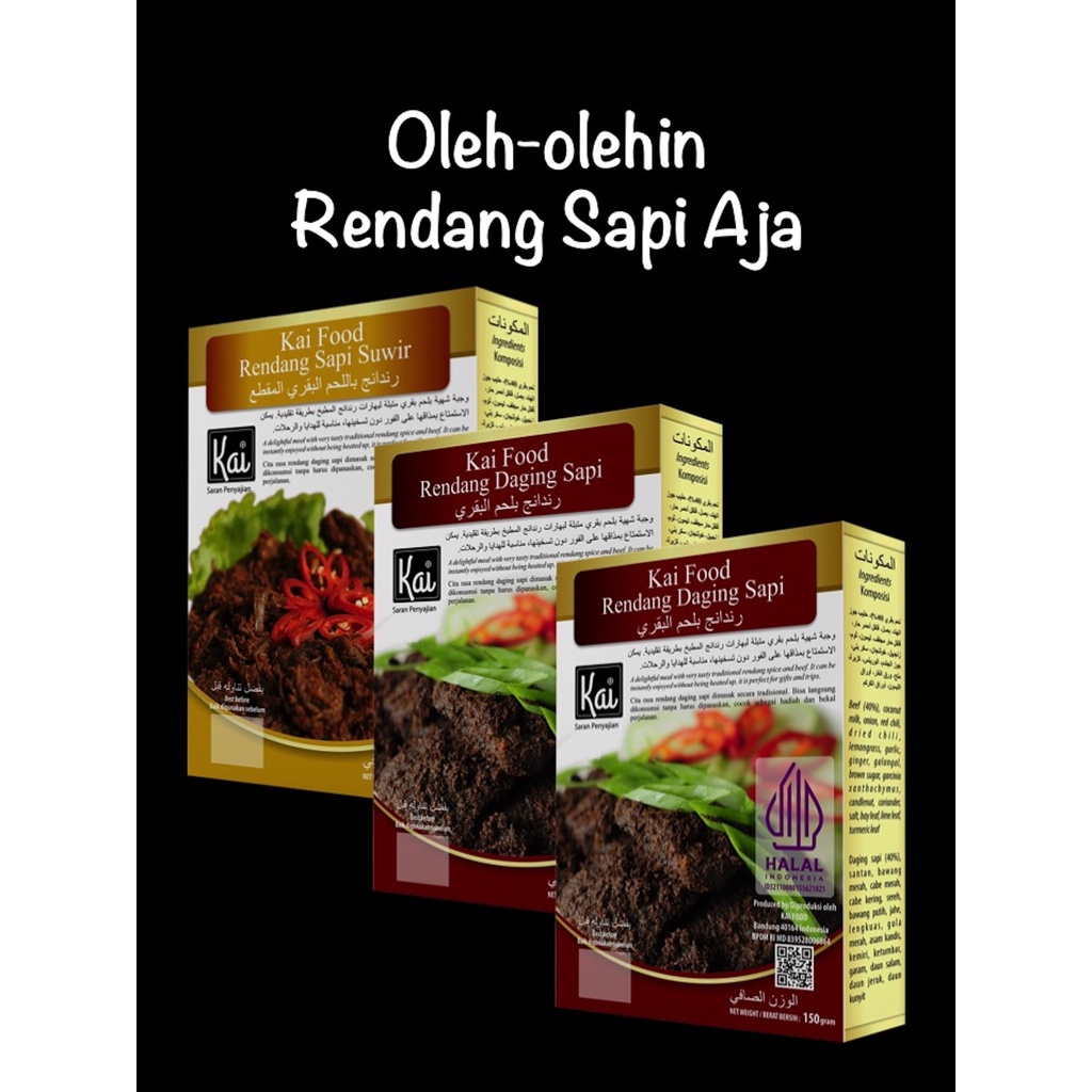 

Trio Hemat 2 RENDANG DAGING SAPI 1 RENDANG SAPI SUWIR Kai Food 450g