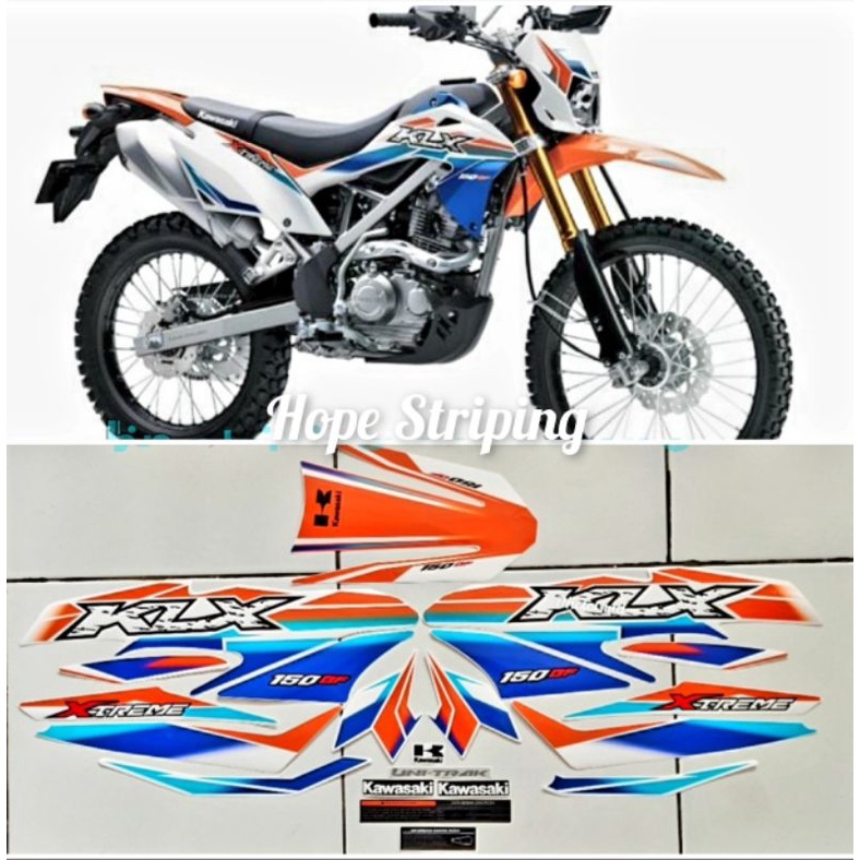 Striping Kawasaki KLX bf Se Extreme 2017 Orange Biru